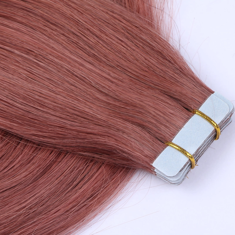 Double drawn dark auburn brown #33 Tape in hair extensions HJ 040